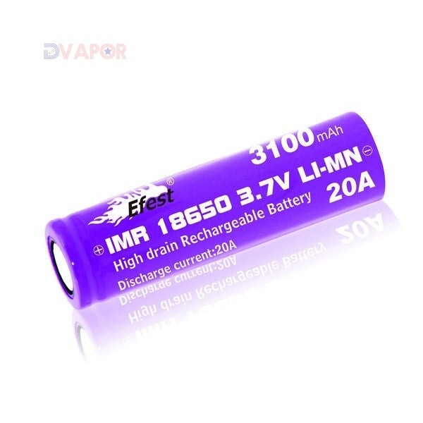 eFest IMR18650 3100mah Flat Top Lithium 20A High Output 3.7V Battery
